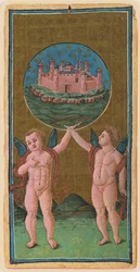 The World, facsimile of a tarot card from the 